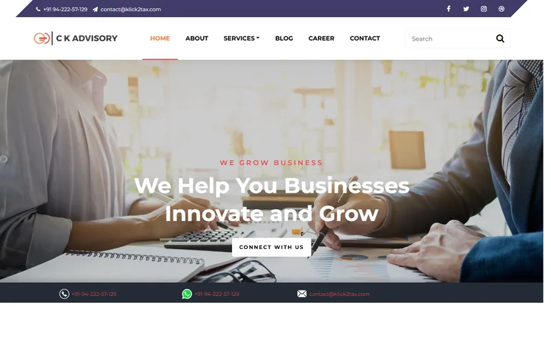 Klick2Tax website portfolio