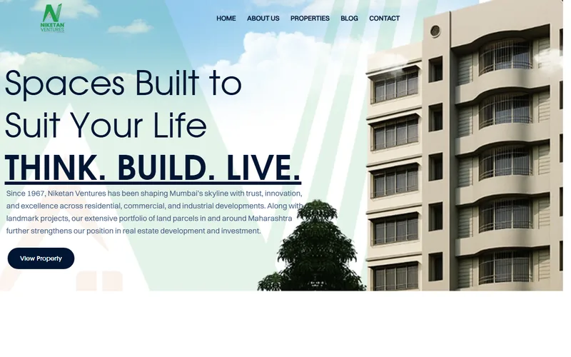 Niketan Ventures website portfolio