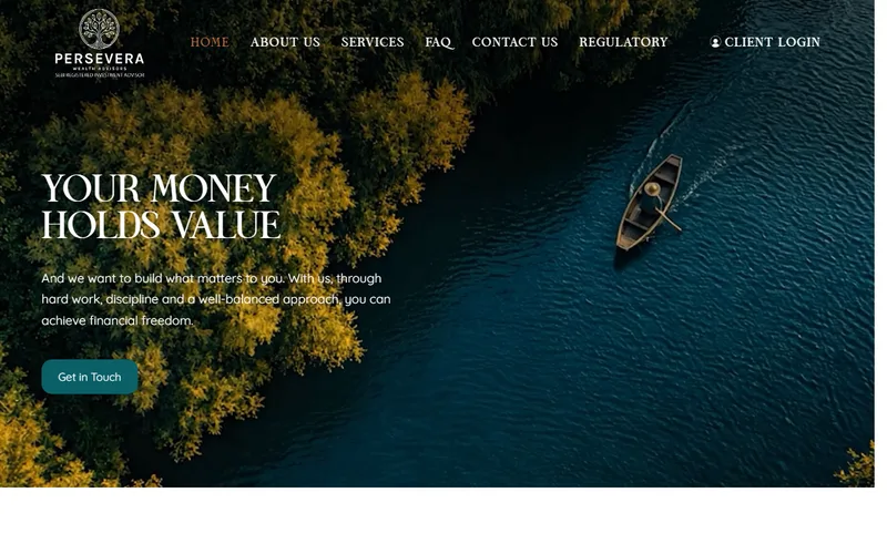 Persevera Wealth website portfolio
